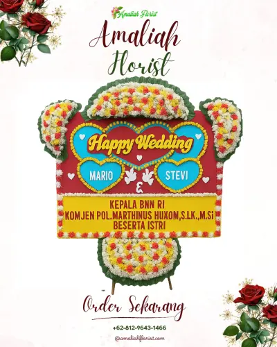 Karangan Papan Bunga Pernikahan di Coprayan